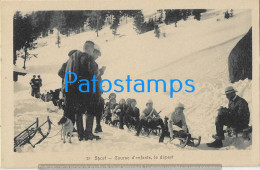 215068 SWITZERLAND COSTUMES SPORTS CHILDREN’S RACE THE START SLED POSTAL POSTCARD - Port