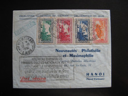 COL31. Laos - TB Enveloppe Timbrée Avec Les N° 1, 2, 3 Et 5 : Oblitération 1° Jour De Vientane Pour Hanoï Le 13/11/1951. - Laos