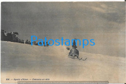 215075 SWITZERLAND SPORTS WINTER DESCENT ON SKIS POSTAL POSTCARD - Port