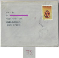 Brazil 1977 Cover Sent From São Paulo To Blumenau Stamp Precious Stones Topaz Electronic Sorting Brand Transorma - Brieven En Documenten