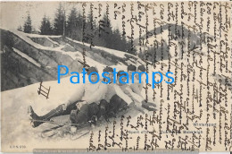 215102 SWITZERLAND COSTUMES WINTER SPORT RACE DI BOBSLEIGH SLED CIRCULATED TO FRANCE POSTAL POSTCARD - Port
