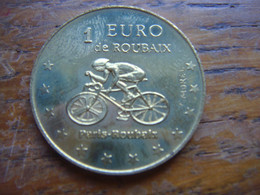 Jeton - Médaille - Monnaie - Pièce : 1 Jeton De Cyclisme Paris - Roubaix 1998 - 1 Euro ( Vélo Enfer Du Nord Commune ) - Euros Des Villes