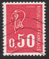 FRANCE 1971 YT N° 1664 MARIANNE DE BEQUET 0,50 ROUGE SANS PHOSPHORE, OBLITERE - 1971-1976 Marianne (Béquet)