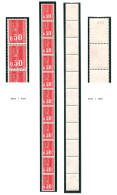 FRANCE 1971 YT N° 1664e-1664d MARIANNE DE BEQUET ROULETTE 62  0,50 ROUGE PHOSPHO, 2 N° ROUGES, NEUF, ** - 1971-1976 Marianne (Béquet)