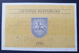 Billete De Banco De LITUANIA - 0,50 Talonas, 1991  Sin Cursar - Lithuania