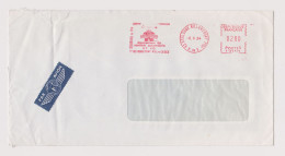 France 1984 Airmail Window Cover With Advertising Machine EMA METER Stamp Cachet, Sent Abroad (66865) - Brieven En Documenten