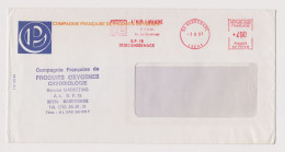 France 1983 Airmail Window Cover With Advertising Machine EMA METER Stamp Cachet, Sent Abroad (66859) - Cartas & Documentos