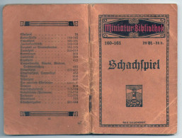 SCHACH SPIEL Band 160/161 Der Miniatur Bibliothek Leipzig 1910 Verlag Für Kunst Und Wissenschaft - Sports