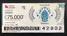 114 L, 1 X Lottery Ticket, Portugal, « Zodíaco, VIRGEM », « ZODIAC, VIRGO »,  2023 - Billets De Loterie