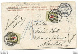 44 - 11 - Carte Envoyée De Hamburg En Suisse 1910 - 2 Timbres Suisses Taxe - Franquicia