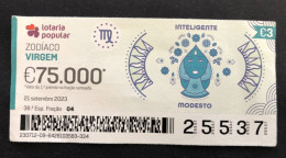 114 L, 1 X Lottery Ticket, Portugal, « Zodíaco, VIRGEM », « ZODIAC, VIRGO »,  2023 - Billets De Loterie