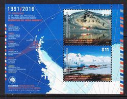 2016 Argentina Antarctic Treaty Maps Miniature Sheet Of 2 MNH - Nuovi