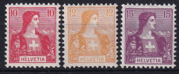 Zumst. 104-106 / MiNr. 98-100 - Helvetia Brustbild - Postfrisch/**/MNH - Ungebraucht