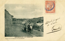 MADAGASCAR - Decauville Et La Vohitra - Chemin De Fer De Tananarive à La Côte Orientale. Timbre, Cachet Bleu - Madagaskar