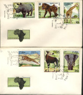 CUBA FDC Scott 2215-18,C307-08 Zoo Animals - FDC