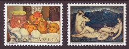 Yugoslavia 1975 Europa CEPT Art Paintings Nude Mosa Pijade Ivan Radovic, Set MNH - 1975