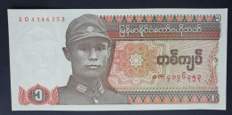 Billete De Banco De MYANMAR (Birmania) - 1 Kyat, 1990  Sin Cursar - Myanmar