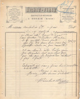 Lettre En-tête Mécanicien Constructeur Richet-Féret à Bohain Dans L'Aisne Mécaniques Jacquart Sept. 1887 - 1800 – 1899