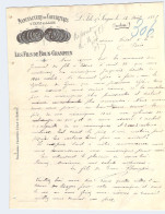 Lettre En-tête Manufacture De Couvertures & Tapis En Laine LEs Fils De Brun-Champein à L'Isle Sur Sorgue Aout 1887 - 1800 – 1899