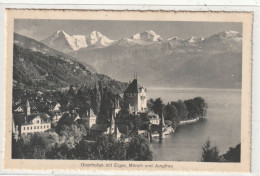 SUISSE 81 : Oberhofen Mit Eiger  Monch Und Jungfrau : édit. Photoglob N° 03977 - Oberhofen Am Thunersee