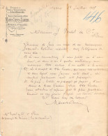 Lettre En-tête Fabrique De Tissus Et PAssementerie Marie Lévy & Lauer à Puteaux Juillet 1887 - 1800 – 1899