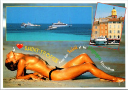5-10-2023 (3 U 21) France - Femme Nue Sur La Plage De St Tropez / Nude Women On Beach - Fiori
