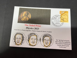 5-10-2023 (3 U 22) Nobel Physics Prize Awarded In 2023 - 1 Cover - OZ Stamp (postmarked 3-10-2022) - Prix Nobel