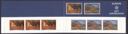 Yugoslavia 1977 Europa CEPT Art Paintings Landscapes, Booklet With 3 Sets In Strip MNH - 1977