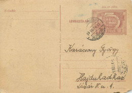 Delcampe - Postal Services Stationery Postcard Hungary Personal Corespondence 1953 - Post & Briefboten