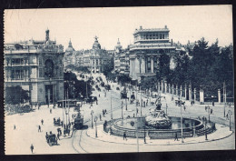 España - Circa 1920 - Postcard - Madrid - Alcala Street And Bank Of Spain - Madrid