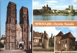 72303521 Wroclaw Ostrow Tumski Katedra W Widok Krzyza W Pomnik Marcina Ostrowa T - Poland