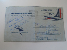 ZA454.50  Australia -Auerogramme  1965  Melbourne -sent To Hungary - Aerogramme
