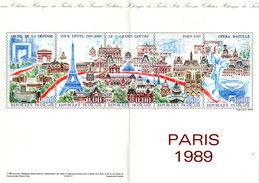 PARIS 1989 / NOTRE DAME Sur Document Philatélique Officiel De 4 Pages De 1989 N° YT BC2583A. Parf état - Monumenti
