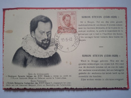 BELGIQUE - Belgium 1942, Simon Stevin, Maximum Card - 1934-1951