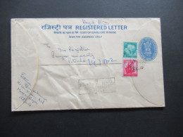 Asien Indien 1977 Registered Letter / GA Umschlag Mit ZuF Ank. Stempel Secretariat Patiala - Storia Postale