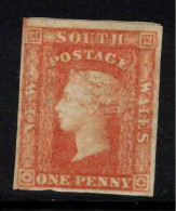 NSW 1856 1d Carmine-vermilion QV SG 108 HM #CEF0 - Ungebraucht