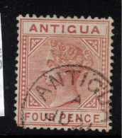 ANTIGUA 1884 4d Chestnut Triangle Detached QV SG 28a U #CEH6 - 1858-1960 Colonia Britannica