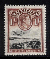 ANTIGUA 1938 1/- Black And Red-brown KGVI SG 105a LHM #CEH0 - 1858-1960 Crown Colony