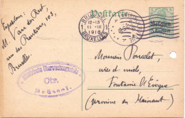 Briefkaart Carte Postale Postkarte Duitse Bezetting - Brüssel à Fontaine L'Eveque - 1916 - Occupation Allemande