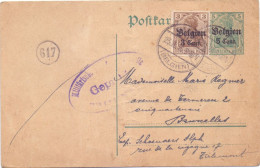 Briefkaart Carte Postale Postkarte Duitse Bezetting - Tirlemont Tienen à Bruxelles - 1916 - Ocupación Alemana