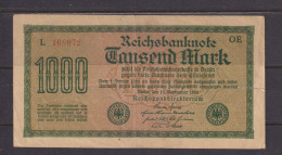 GERMANY - 1922 1000 Mark Circulated Banknote As Scans - 1.000 Mark