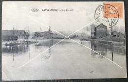 ERQUELINNES Le Bassin Avec La Fabrique De Boulets Ovoïdes CP PK Postée En 1914 édit. Longfils-Merelle. - Erquelinnes