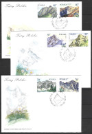 POLOGNE. N°3405-10 De 1996 Sur 3 Enveloppes 1er Jour. Sommets Du Parc Tatras. - Montañas