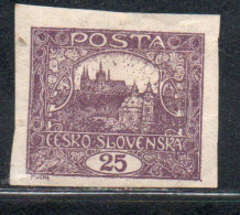 CZECH REPUBLIC REPUBBLICA CECA CZECHOSLOVAKIA CESKA CECOSLOVACCHIA 1919 HRADCANY AT PRAGUE 25h MH - Unused Stamps