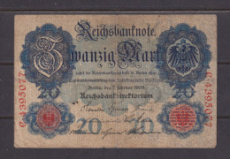 GERMANY - 1908 20 Mark Circulated Banknote As Scans - 20 Mark