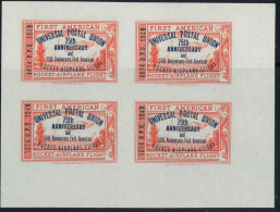 P1616 - ROCKET MAIL , US LABEL IN BLOCK OF 4 , 1949 - Stati Uniti