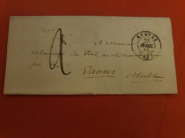 Cachet à Date De Nantes Sur Lettre Sans Texte Pour Vannes En 1849 - Réf 2629 - 1849-1876: Période Classique