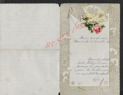 ANCIENNE LETTRE TYPE CANIVET DECOUPIS FLEURS & COLOMBE DE MARIE MARTIN À ROCHE LA MOLIÈRE 1909 : - Fleurs