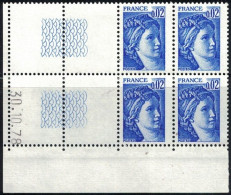 SABINE DE GANDON - 0.02c - N°1963 - BLOC DE 4 - COIN DATE - DU 30-10-1978. - 1970-1979