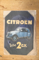 Citroën Votre 2 C V Chevaux Metal Plaquette 15 Op 10 Cm - Other & Unclassified